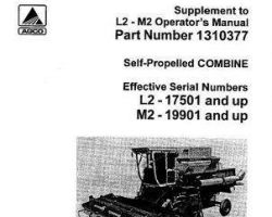 Gleaner 71310310 Operator Manual - L2 / M2 Combine (soybean & rice supplement, eff sn 19901-22100)