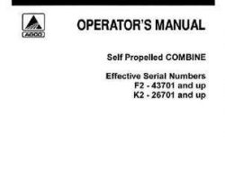 Gleaner 71314747 Operator Manual - F2 (eff sn 43701-46200) / K2 (eff sn 26701-27200) Combine