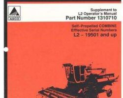 Gleaner 71317214 Operator Manual - L2 Combine (rice & soybean special suppl., eff sn 19501)