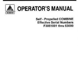 Gleaner 71340761 Operator Manual - F3 Combine (eff sn 51001-55000)