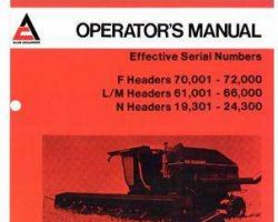 Gleaner 71343924 Operator Manual - F / L / M / N Header (F 70001-72000 L/M 61001-66000 N 19301-24300