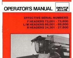 Gleaner 71348544 Operator Manual - F / L / M / R Grain Header (eff F 72001, L/M 66001, R 24301)