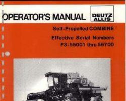 Gleaner 71349261 Operator Manual - F3 Combine (eff sn 55001-57800)