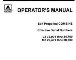 Gleaner 71349263 Operator Manual - L3 (eff sn 33001) / M3 (eff sn 29401) Combine