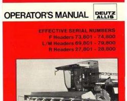 Gleaner 71355691 Operator Manual - R Series Header (27801-28800)