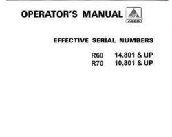 Gleaner 71355808 Operator Manual - R60 (eff sn 14801) / R70 (eff sn 10801) Combine