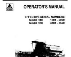 Gleaner 71359747 Operator Manual - R40 (sn 1501-2000) / R50 (sn 3101-3500) Combine