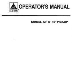 Massey Ferguson 71378655 Operator Manual - Universal Pickup Header (13 and 15 ft)