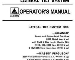 Gleaner 71385127 Operator Manual - Smartrac Lateral Tilt Header System (1999-2002)