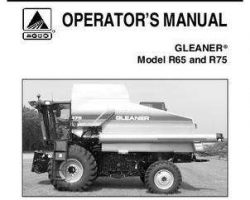 Gleaner 71400744 Operator Manual - R65 / R75 Combine (eff sn HNxx101, 2004)