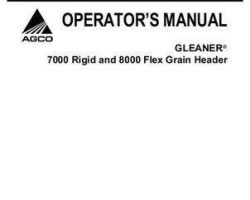 Gleaner 71403792B Operator Manual - 7000 / 8000 Grain Header (eff sn HP84101, 2005)
