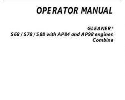 Gleaner 71464165B Operator Manual - S68 / S78 / S88 Combine (wo/DEF, not for North America)
