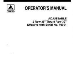 Gleaner 71504458 Operator Manual - Adjustable Corn Head (2 row 38'' thru 8 row 30"", sn 10001-13000)