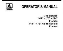 Allis Chalmers 71507772 Operator Manual - 333 Series Planter (144, 176, & 244 inch No-Til frame)