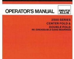Deutz Allis 71509119 Operator Manual - 2500 Disc (folding, eff sn 3015)