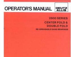 Allis Chalmers 71509489 Operator Manual - 2600 Series Disc Harrow (center and double fold, eff sn 4601)
