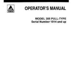 Deutz Allis 71510875 Operator Manual - 385 Planter