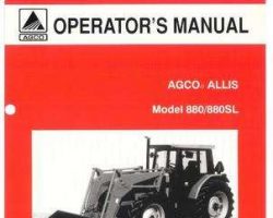 AGCO Allis 71511335 Operator Manual - 880 / 880SL Loader