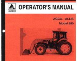AGCO Allis 71511336 Operator Manual - 980 Loader
