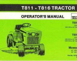 Deutz Allis 71676620 Operator Manual - T811 / T816 Lawn Tractor (incl mower decks)