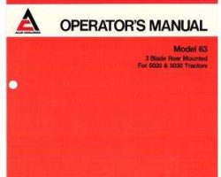 Deutz Allis 72108589 Operator Manual - 63 Mower (rear mount)