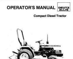 Deutz Allis 72118510 Operator Manual - 5215 Compact Tractor (hydrostatic)
