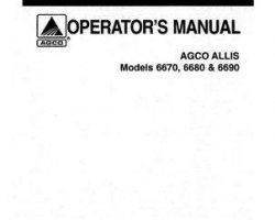 AGCO Allis 72200446 Operator Manual - 6670 / 6680 / 6690 Tractor