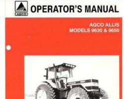 AGCO Allis 72503723 Operator Manual - 9630 / 9650 Tractor (prior to sn xx1001)