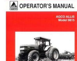 AGCO Allis 72505896 Operator Manual - 9815 Tractor (prior sn 902000)