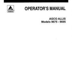 AGCO Allis 72505898 Operator Manual - 9675 (prior sn 972001) / 9695 (prior sn 992001) Tractor