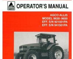 AGCO Allis 72511976 Operator Manual - 9630 / 9650 Tractor (eff sn xx1501)