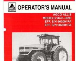 AGCO Allis 72511977 Operator Manual - 9670 (eff sn 962001) / 9690 (eff sn 982001) Tractor