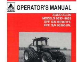 AGCO Allis 72511978 Operator Manual - 9635 (eff sn 932001) / 9655 (eff sn 952001) Tractor