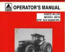 AGCO Allis 72511980 Operator Manual - 9815 Tractor (eff sn 902001)