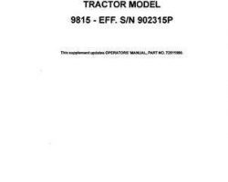 AGCO Allis 72513721 Operator Manual - 9815 Tractor (eff sn 902315)