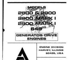 AGCO Allis 74007658 Operator Manual - 2800 / 2900 / 649 Engine (Mark 1 & 2, generator drive)