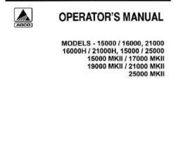 Allis Chalmers 74397244 Operator Manual - 16000H, 16000-25000 Mark II, DES-175 / DES-275 Engine