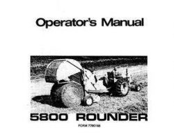 Hesston 7780166 Operator Manual - 5800 Round Baler (sn 480 - 3269)