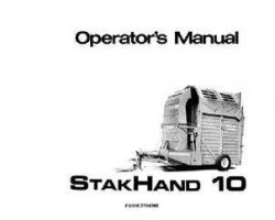 Hesston 7784366 Operator Manual - 10 / SH10 StakHand (1977, eff sn 12100)