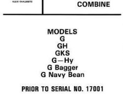 Gleaner 79001300 Parts Book - G / GH Combine (prior sn 17001)