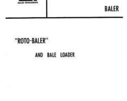 AGCO Allis 79002600 Parts Book - Roto-Baler & Bale Loader