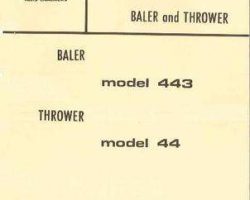 AGCO Allis 79002878 Parts Book - 443 Baler / 44 Bale Thrower