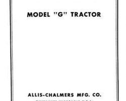 Allis Chalmers 79003102 Parts Book - G Tractor