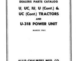Allis Chalmers 79003118 Parts Book - IU / U / UC Tractor