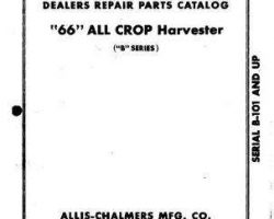 AGCO Allis 79003120 Parts Book - 66 B Series Combine (All Crop, eff sn 69101)