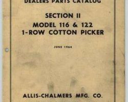 Allis Chalmers 79003121 Parts Book - 116 / 122 Cotton Picker