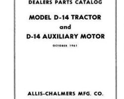 Allis Chalmers 79003125 Parts Book - D14 Tractor