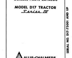 Allis Chalmers 79003152 Parts Book - D17 Series 4 Tractor (eff sn 75001)