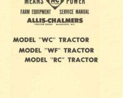 Allis Chalmers 79003402 Service Manual - WC / WF / RC Tractor