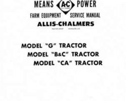 Allis Chalmers 79003403 Service Manual - B / C / CA / G Tractor